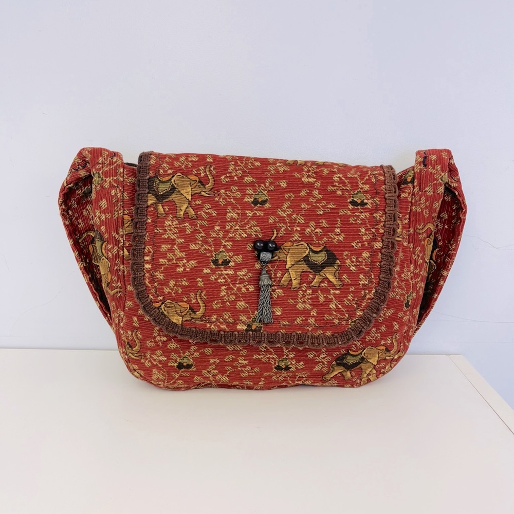 Barn Red Elephant Print Shoulder Bag